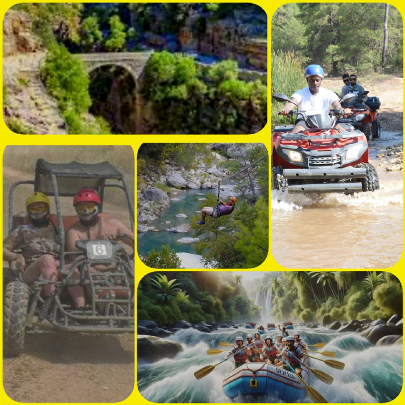 Taz Kanyonu Kpray Nehri Quad/Buggy Safari Zipline zerinde Rafting